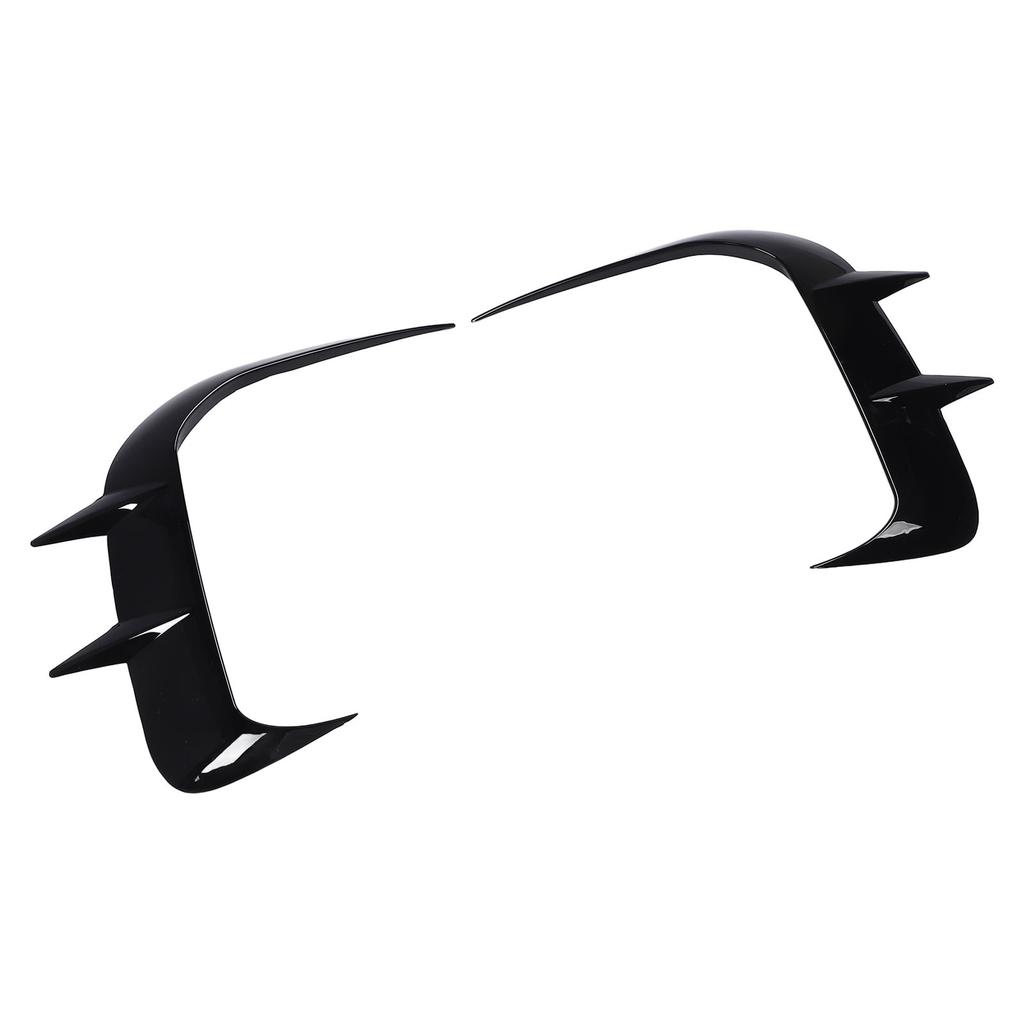 Front Bumper Spoiler Fog Light Trim Gloss Black Sporty Decorative Auto Front Air Vent Splitters for