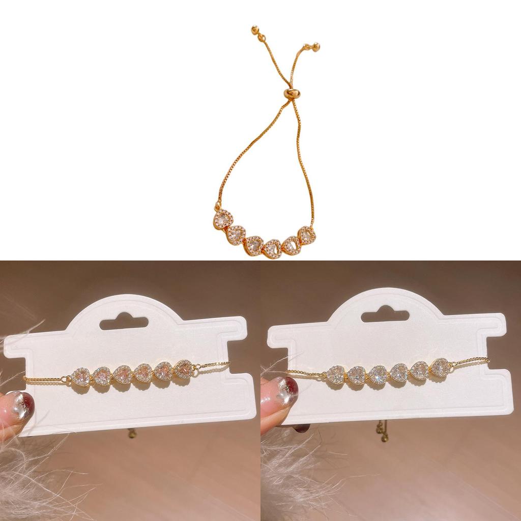 Vintage Heart Shaped Adjustable Bracelet With Gold Plating For Elegant Women Gift