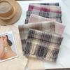 Women Vintage Plaid Thick Warm Long Winter Imitated Cashmere Neck Scarf