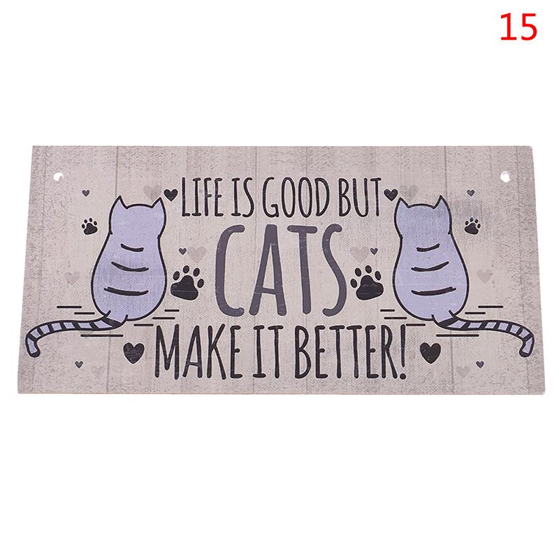Wooden Hanging Wall Plaques Family Door Signs Friendship Sign Cat Lovers/'UK