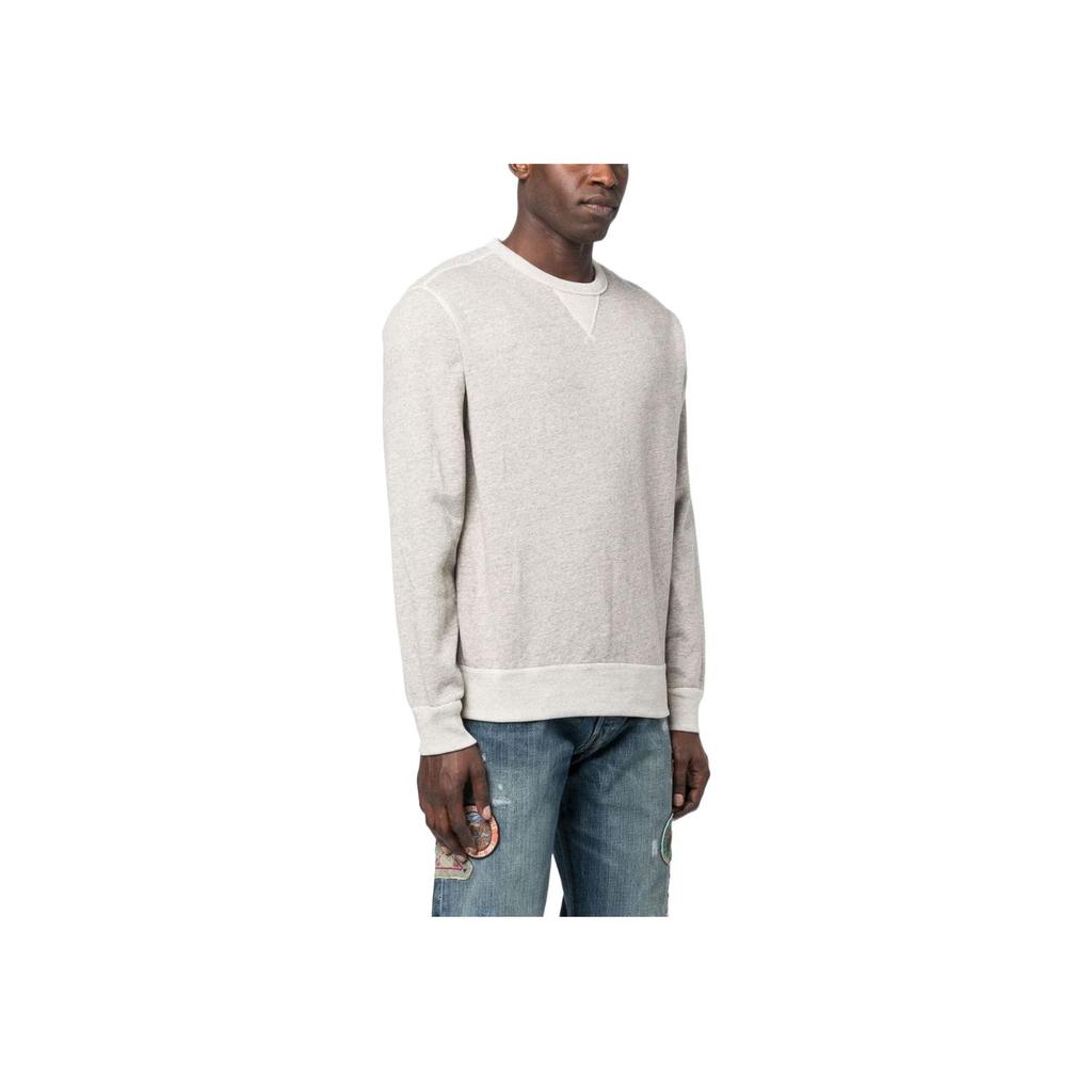 Polo Ralph Lauren Ss23 Patchwork Logo Label Crewneck Sweatshirt Men Sweatshirt Light-Gray 710907252-002