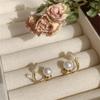 Tulip Flower Earrings Sweet Fashionable and High-end Pearl Earrings Retro Temperament Simple Earrings