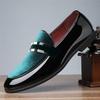 Luxury Trend Designer New Suede Patent Leather Mixed Formal Shoes For Men Slip On Loafter Wedding Dress Homecoming