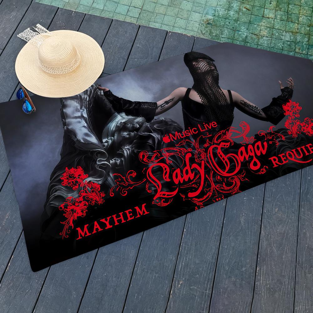 Singer Lady Gaga Towel Beach Towels Yoga Gym Lightweight Portable For Swimming Shower Travel Sports Accessories Sandproof