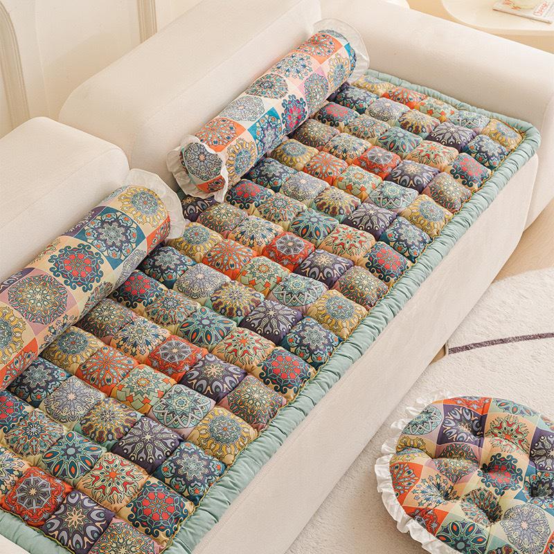 Thickened All-Cotton Four Seasons Non-Slip Sofa Cushion with High-End One-Piece Cover