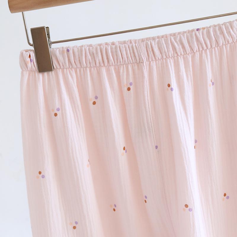 Cotton Women's Pajamas Printed Short Sleeve 3 Pieces Set Spring Summer Homewear Night Suit Female Sleepwear Sleep Clothes