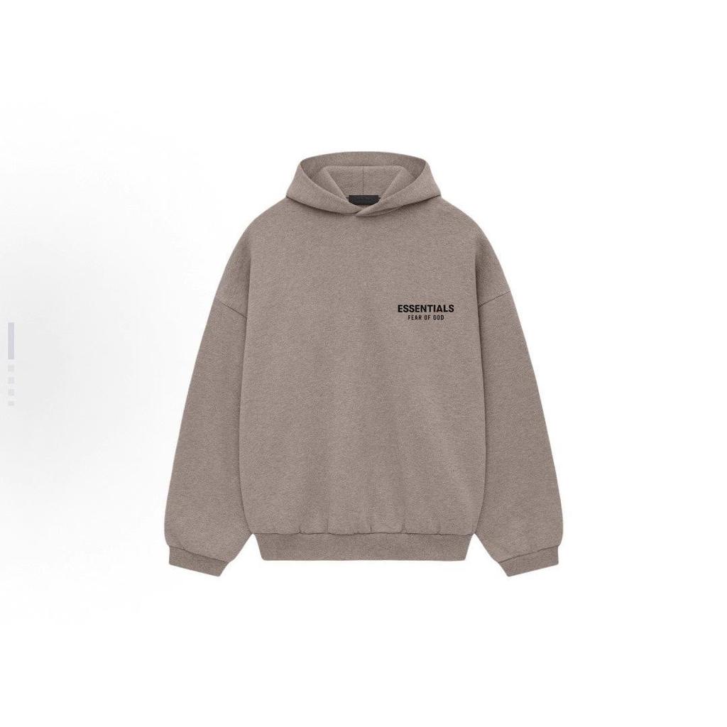New Arrival: Essentials Double-Breasted Letter Print Fleece-Lined Hooded Silicone Hoodie for Autumn/Winter