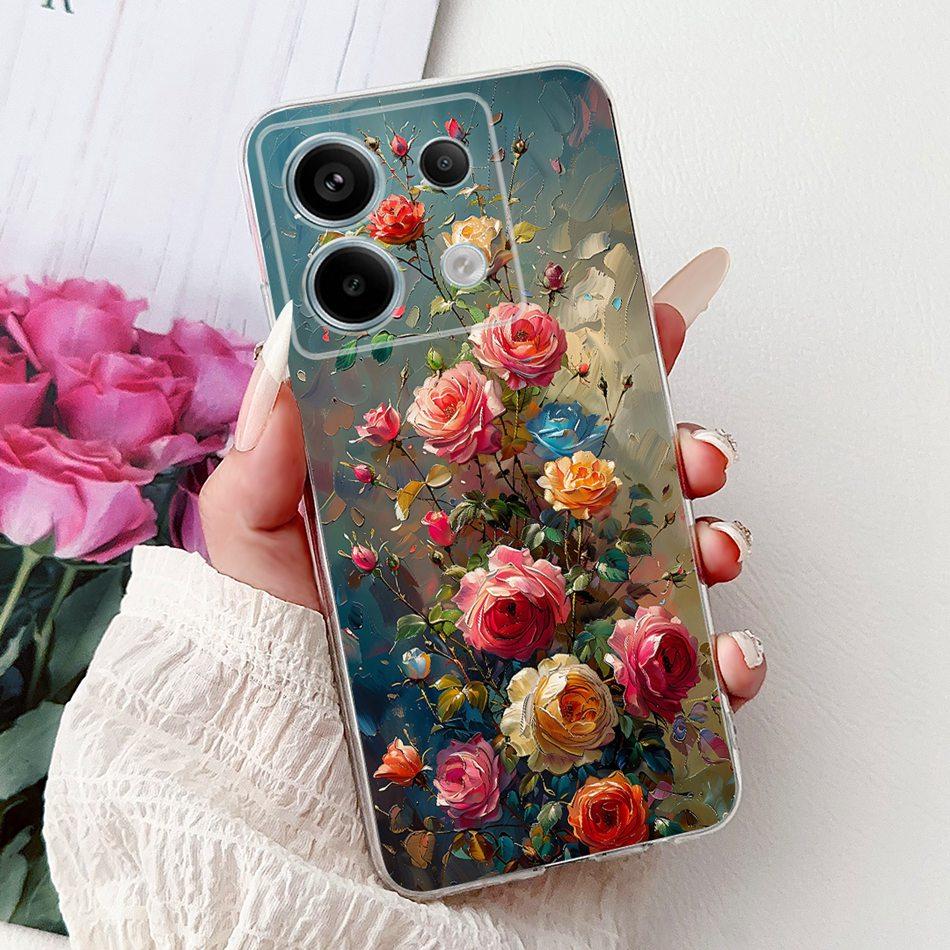 For Xiaomi Poco X6 Pro PocoX6 Elegant Floral Butterfly Phone Case For Poco X 6 X6Pro Soft Silicone TPU Cases