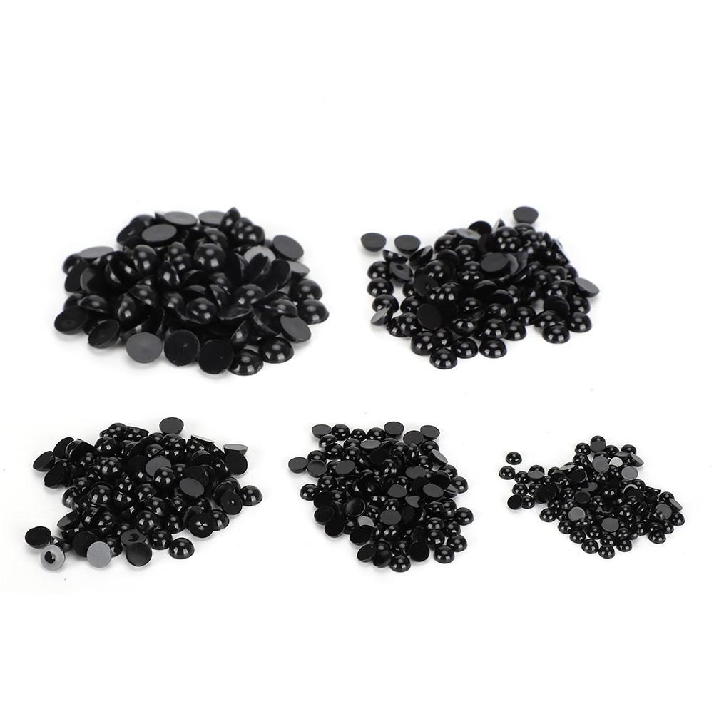 500pcs DIY Artificial Animal Eyes Black Flat Bottom Domed Sewing Crafting Buttons for Doll Kid Toys 