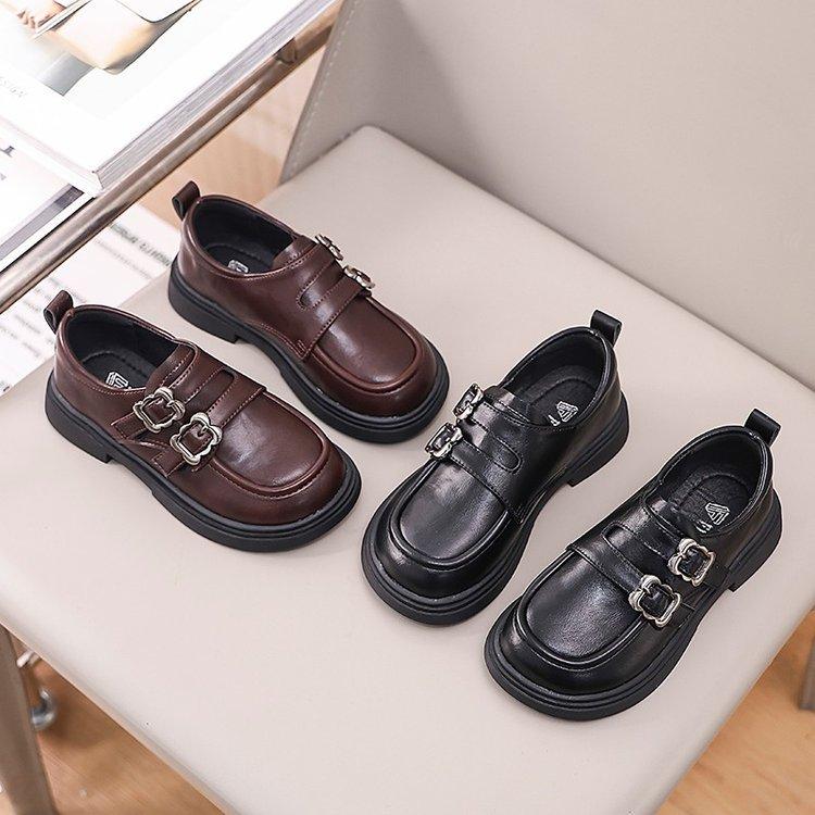 Mädchen Lederschuhe Prinzessinnenschuhe 2025 Frühling neue Kinderschuhe schwarz kleines Mädchen Einzelne Schuhe Britischer Stil Slipper