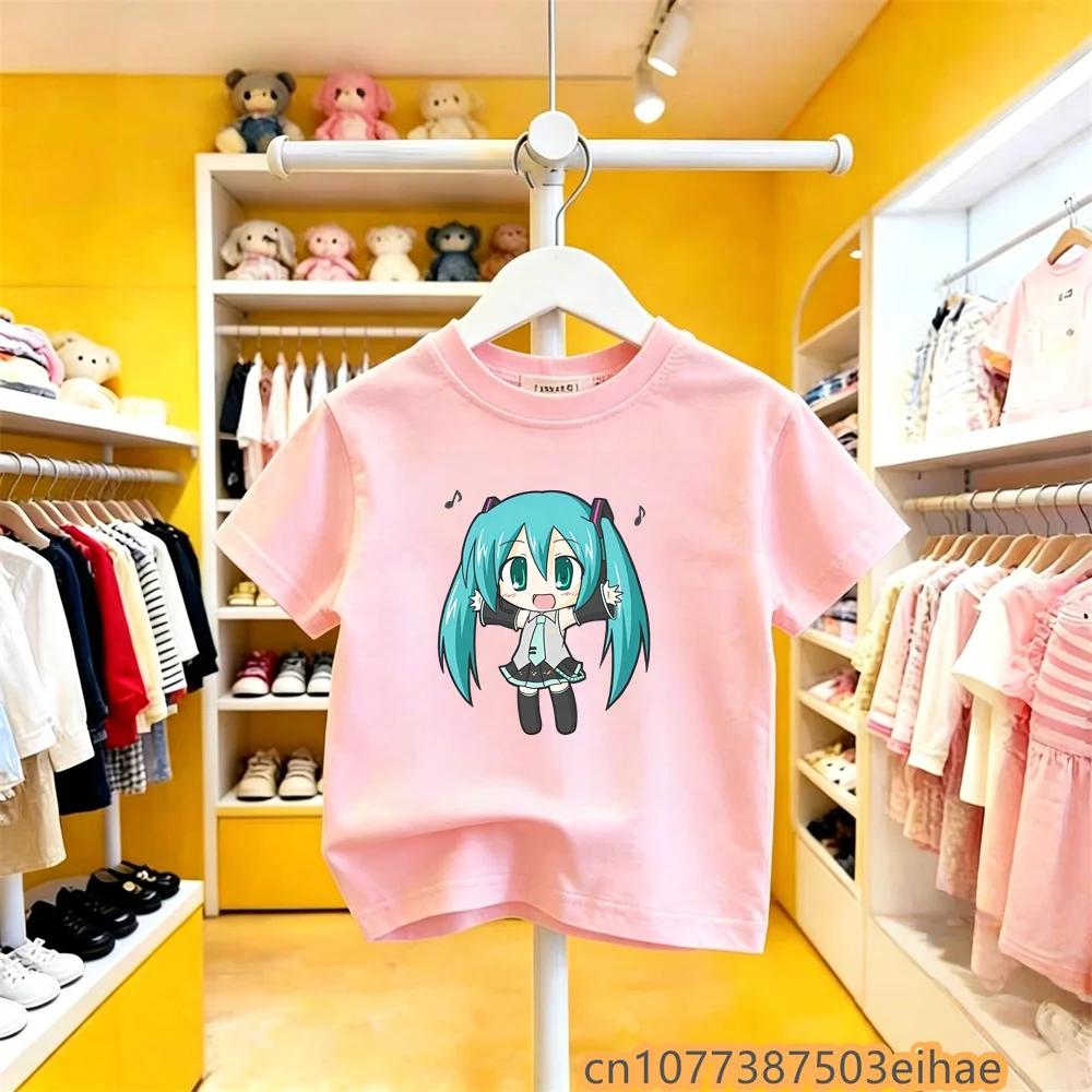 Hatsune Miku Cobranded Pure Cotton Short Sleeve Classic Printed Unisex T Shirt New Casual Style Daily Wear For Boys And Girls