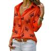 English Fashion Shirt With Butterfly Print And Spandex For Casual Wear