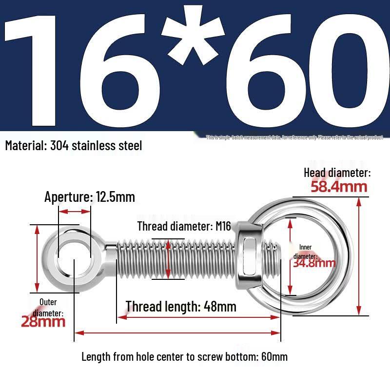 304 Stainless Steel Hinge Bolt & Eye Nut Set