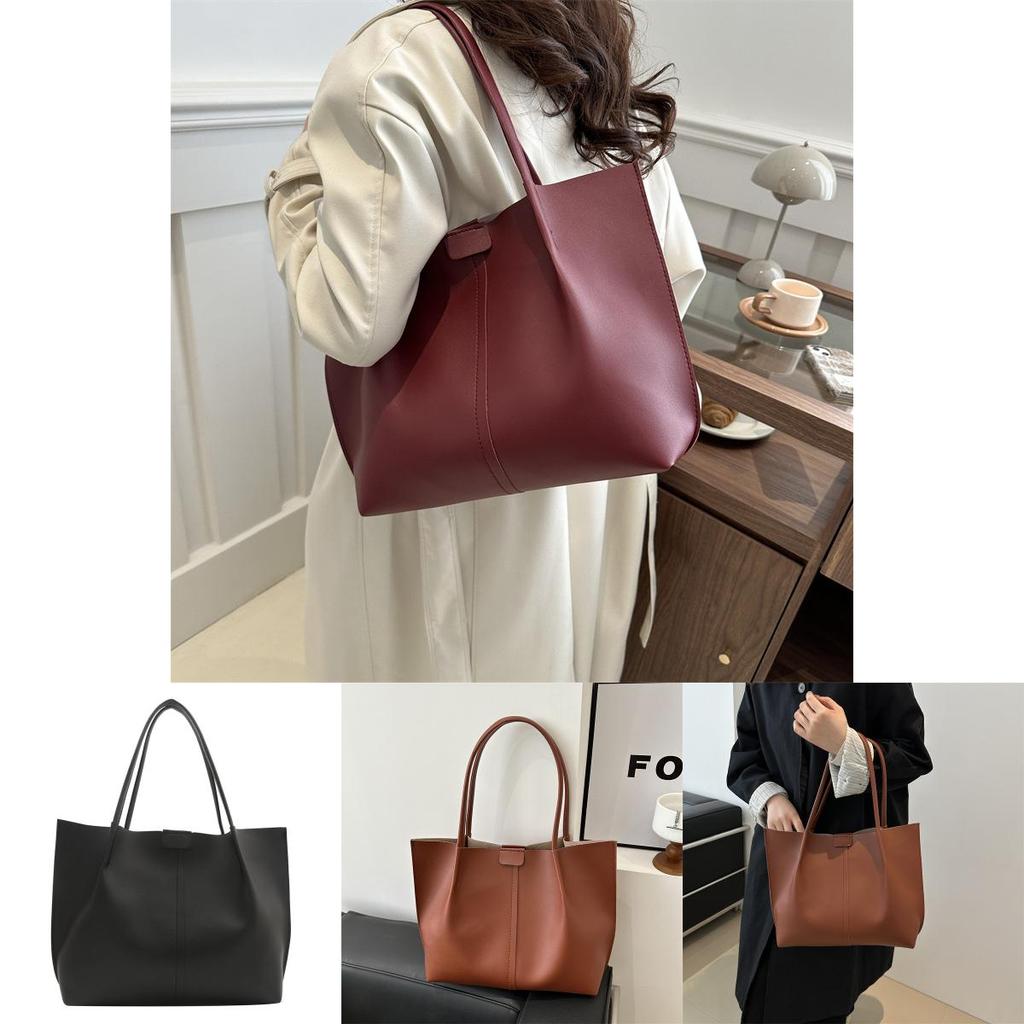 Fashionable Pu Leather Shoulder Tote Bag For Women 2024 New Trendy Handbag Chic Style