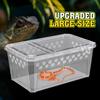 Großer Transparenter Reptilienkäfig mit Belüftung, Tragbare Kunststoff-Terrariumbox für Echse Schlange Gecko Transport