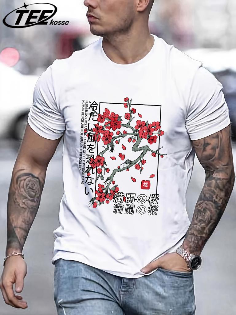 Plum Blossoms That Only Bloom In Winter Men T Shirt AllMatch Cotton TShirt Summer Clothes Comfortable Loose Male Short Sleeve