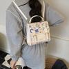 Korean version of college style cute cartoon printed handbag women 2025 new fashion casual backpack student schoolbag