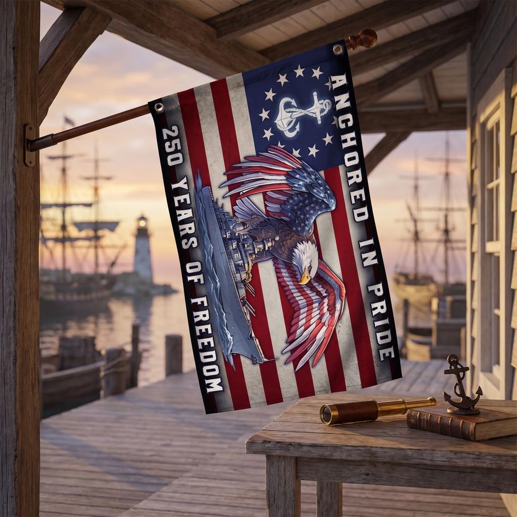 Naval Warship – USA 0th Anniversary Commemorative Flag (60 90 cm, Single-sided)