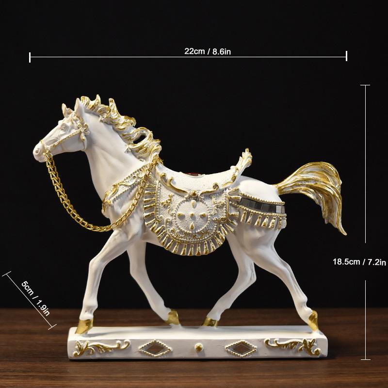 1Pc Craft Decorations Fortune Synthetic Resin Affordable Luxury Horse Ornament Gift Home Decoration