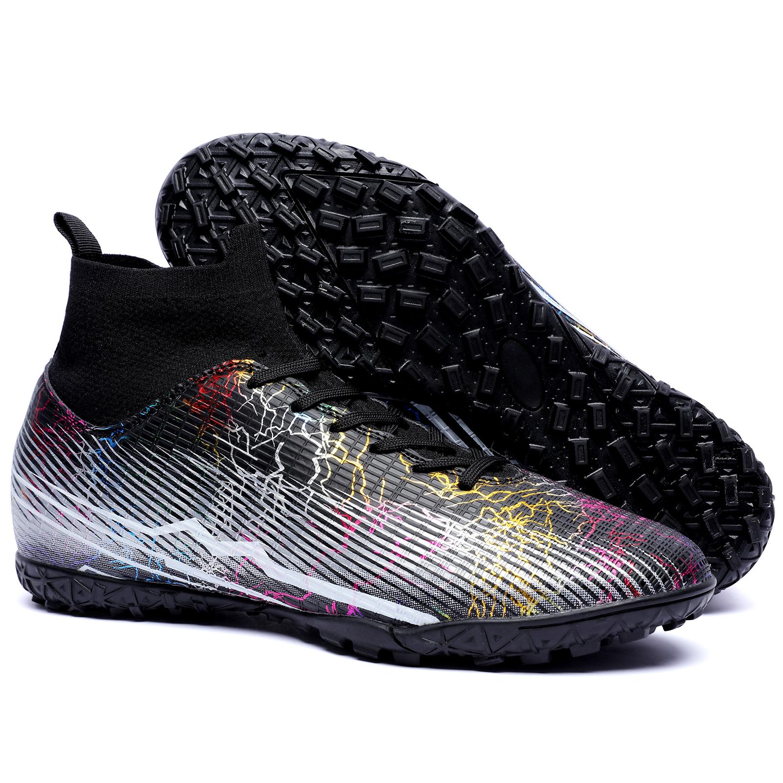 

Футбольные бутсы Футбольные бутсы Высокие TF с измельченными ногтями Мужские и женские взрослые детские туфли для ногтей Тренировочная обувь Футбольные бутсы с искусственной травой 47 чёрный