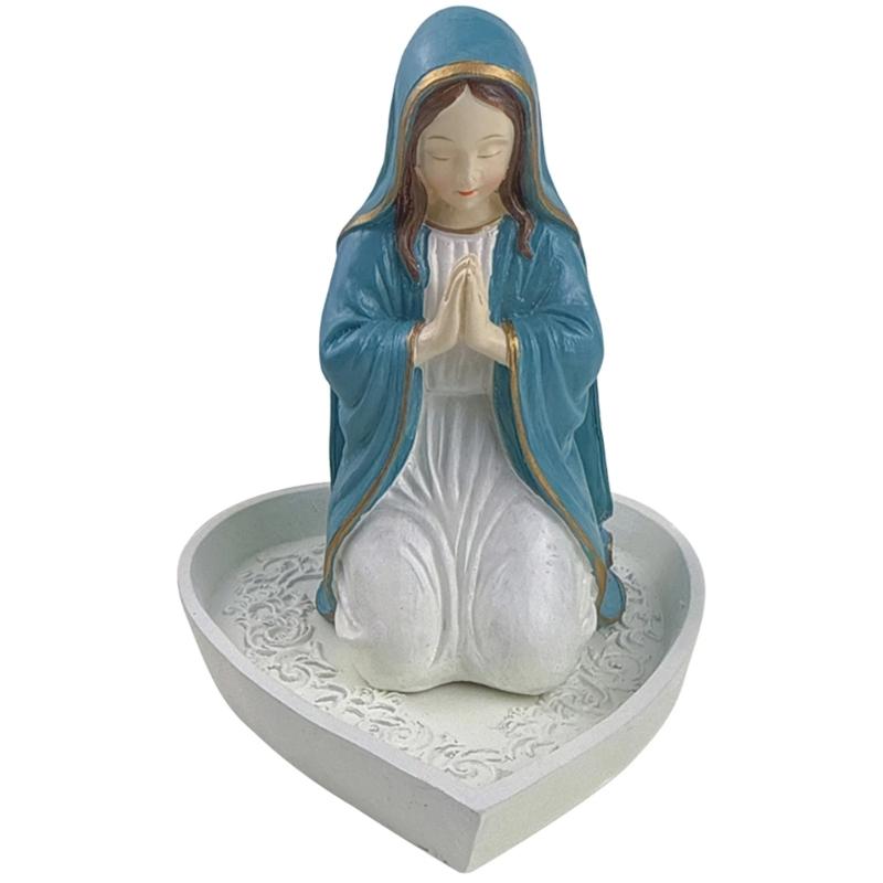Sacred Sculpture Rosary Box Resin Catholic Religious Keepsakes Prayers Room Decoration Jewelry Storage