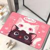1pc Flannel Floor Mat, Outdoor Indoor Doorway Souvenir and Holiday Gift, 1pc Cute Anime Cat HD Print Doormat - Machine Washable