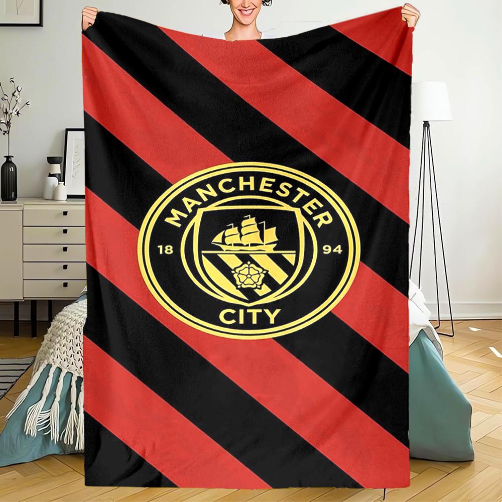 Manchester City Theme Printed Blanket - Perfect for Couch, Bed, Travel & Outdoor Use | Machine Washable, Cozy & Durable.