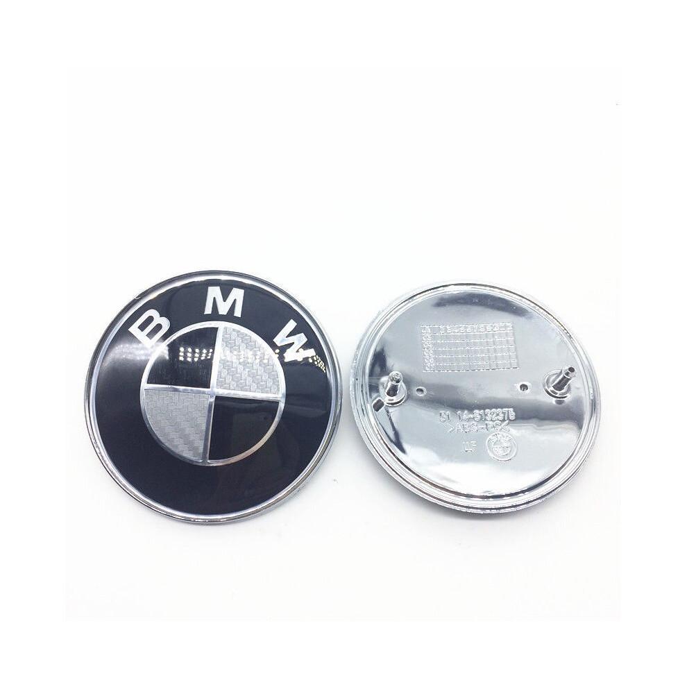 Carbon 1pcs Replacement For Bmw Emblem 82mm For Front Hood Trunk Badge Logo