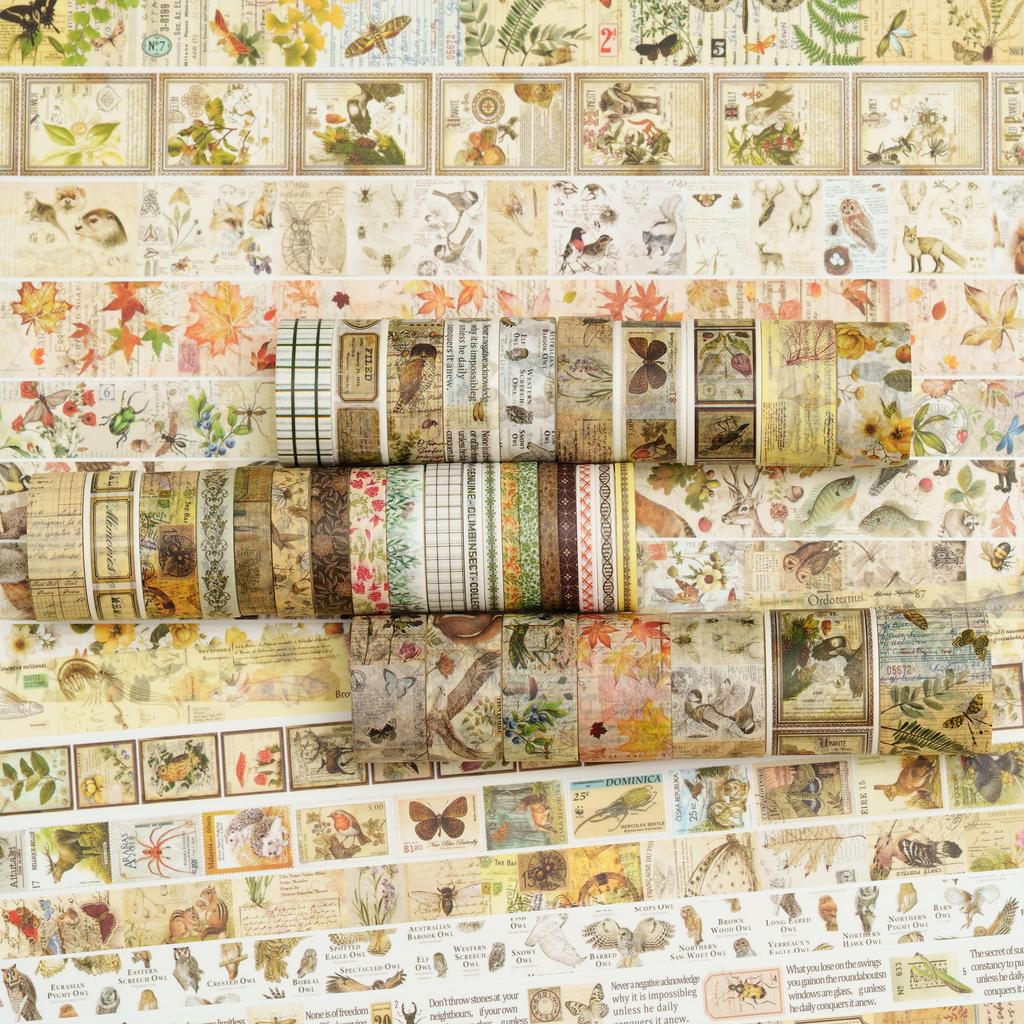 Songdao Retro Art Washi Set Vintage Masking Tape with Classic Art Patterns Perfect for and Gift Wrapping X 2m Each Songs of the Tape, 36-Roll
