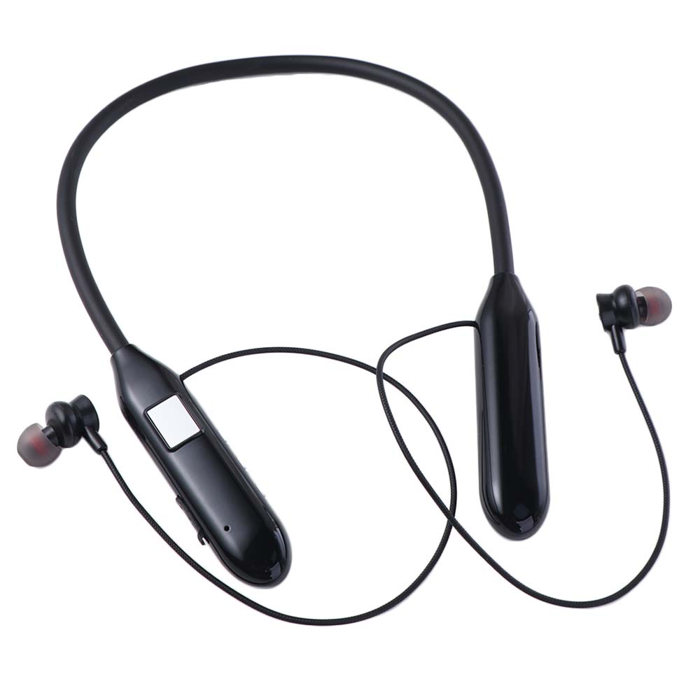 

Neck Mounted Neckband Headphones Magnetic Suction Waterptoof Wireless Bluetooth Earphones Digital Display Bluetooth чорний