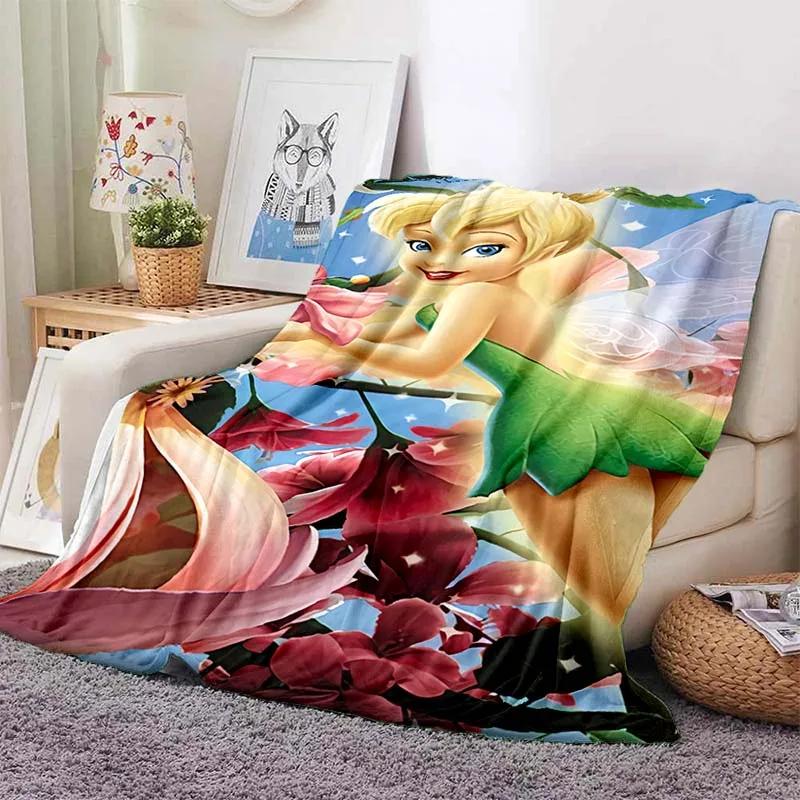 Tinkerbell Warm Soft  Blanket Fluffy Children and Adults Sofa Plush Bedspread Throw Cartoon Blanket for Sofa Bed