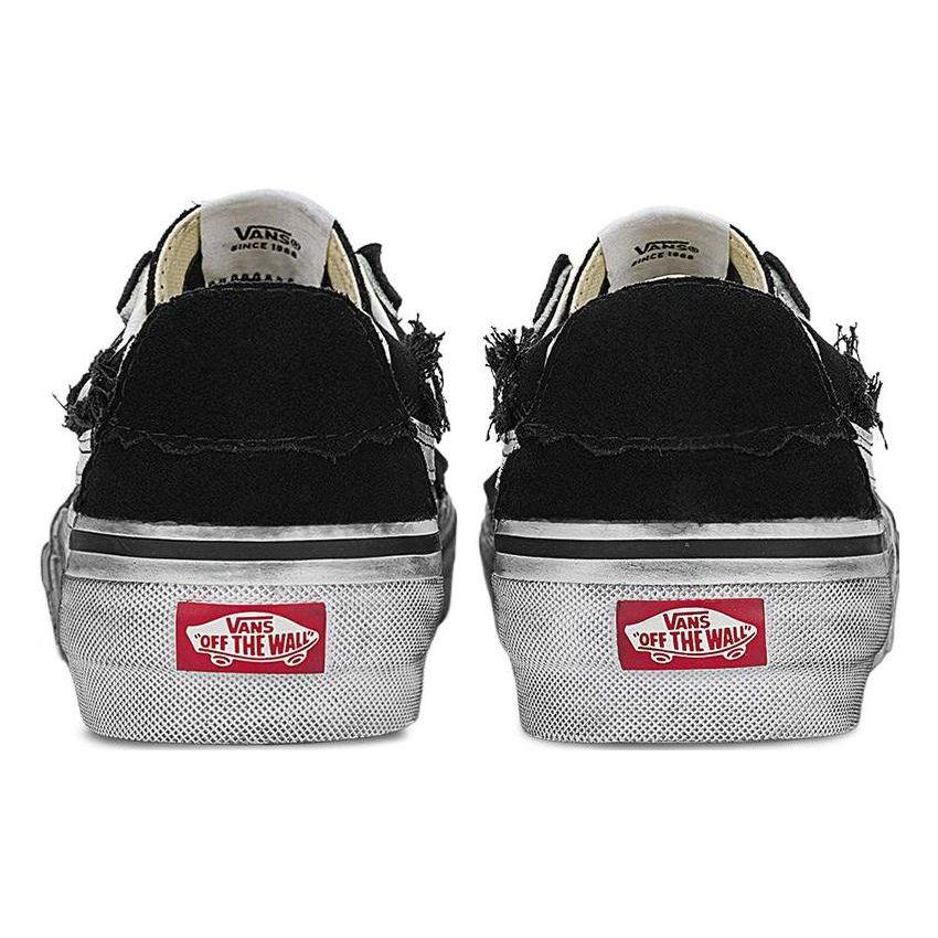 Vans Sk8 Reconstruct Round Toe Lace-Up Low-Top Skate Shoes Unisex Sneakers Black VN0009QSBP7