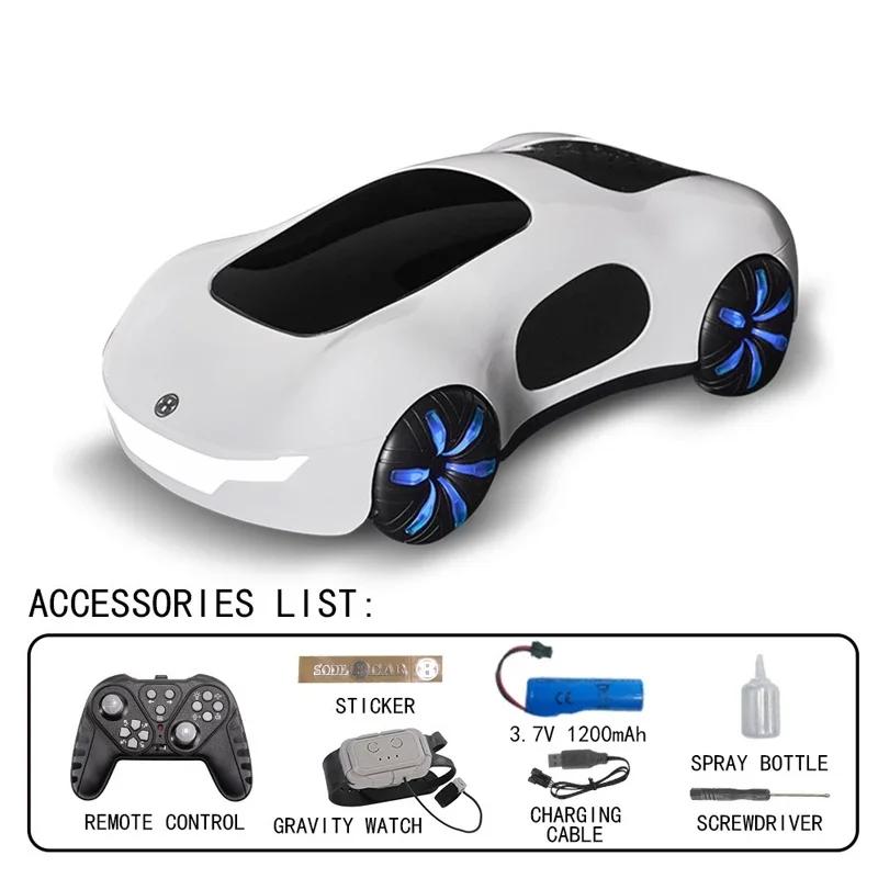 Non-Toxic 2.4G 1/18 Rc Car Toy With Spray Light Kids Light-Controlled Remote Watch Control Stunt Drift Car Remote Control Toys For Children