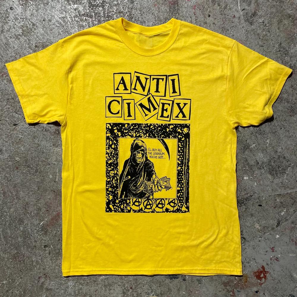 Винтажная футболка Anti Cimex Band Uranium с коротким рукавом, желтая, унисекс, размеры S-23XL, унисекс XXL