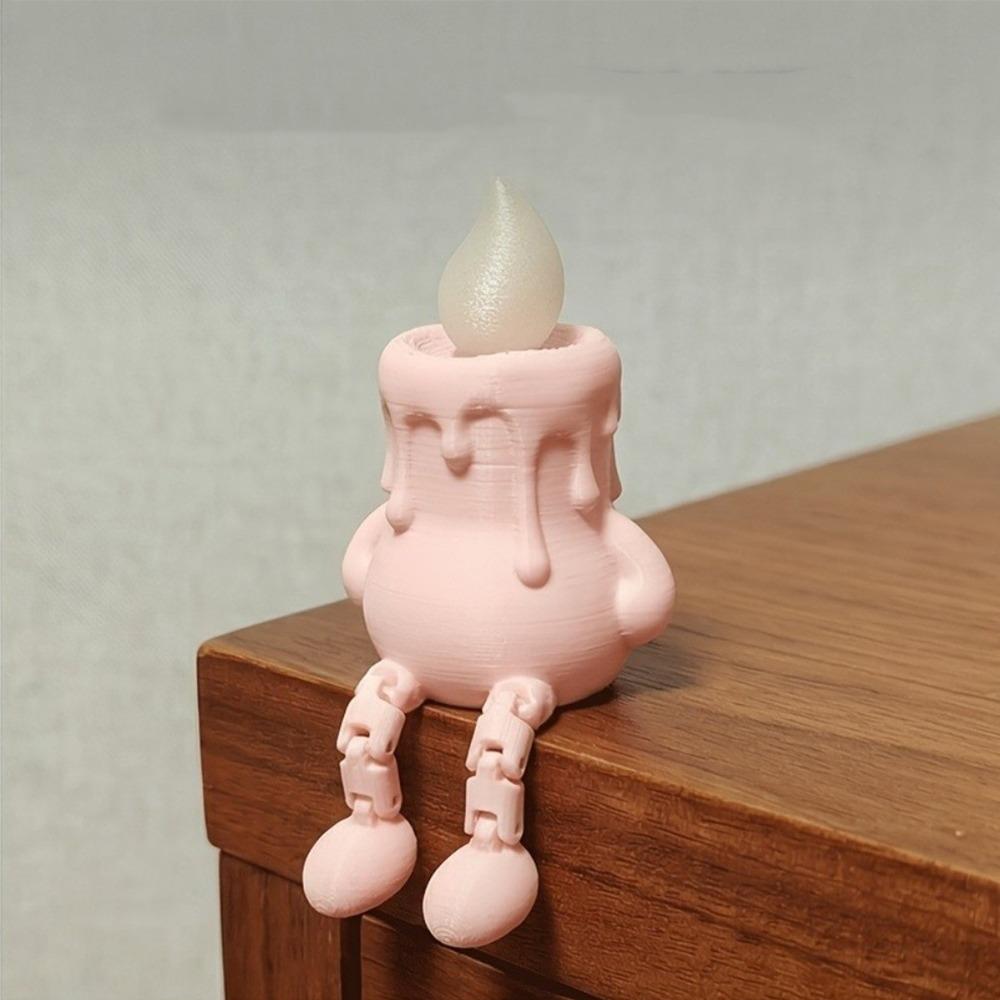 

Novelty 3D Printed Candle Figurine Movable Jointed Articulated Joints Figurine Desktop Decor