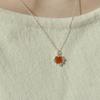 Women's Daily Red Agate Cubic Necklace