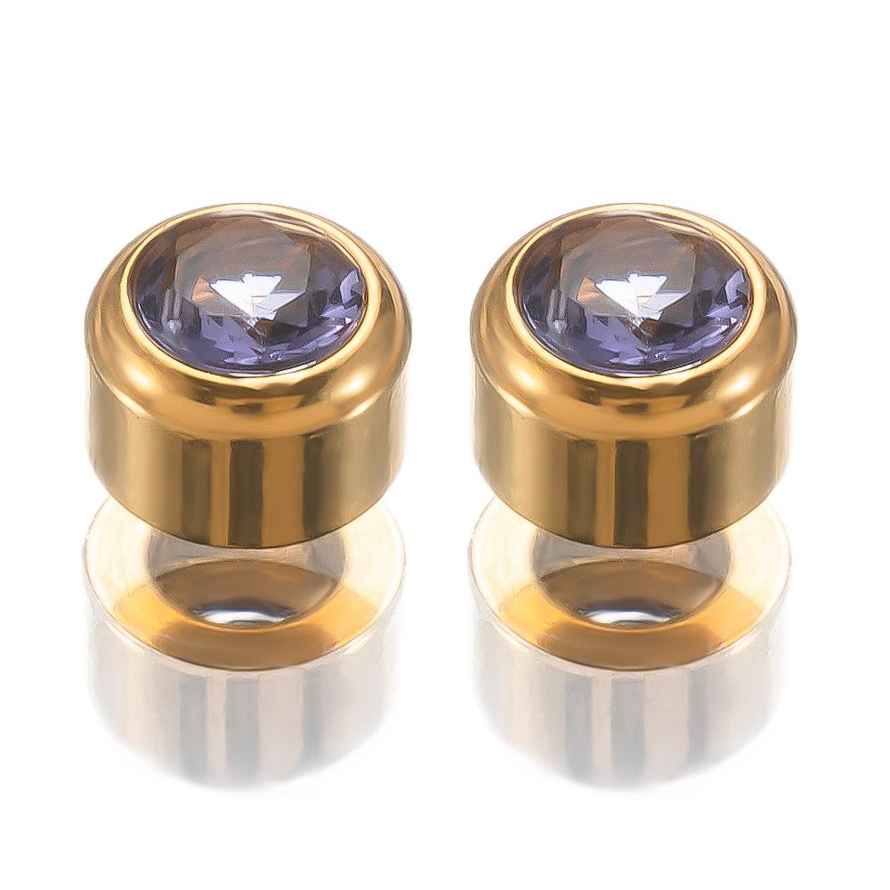 Stainless steel December birthday stone birthday stone small hole beads DIY jewelry accessories necklace