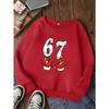European sizes New Comfortable Kids' Round Neck Sweatshirt, Casual Trendy Fashion, Cute Six Seven Print Top for Ages 3 and Up