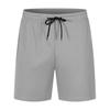 Men Shorts Elastic Waist Adjustable Drawstring Wide Leg Shorts with Pockets Solid Color Beach Casual Shorts