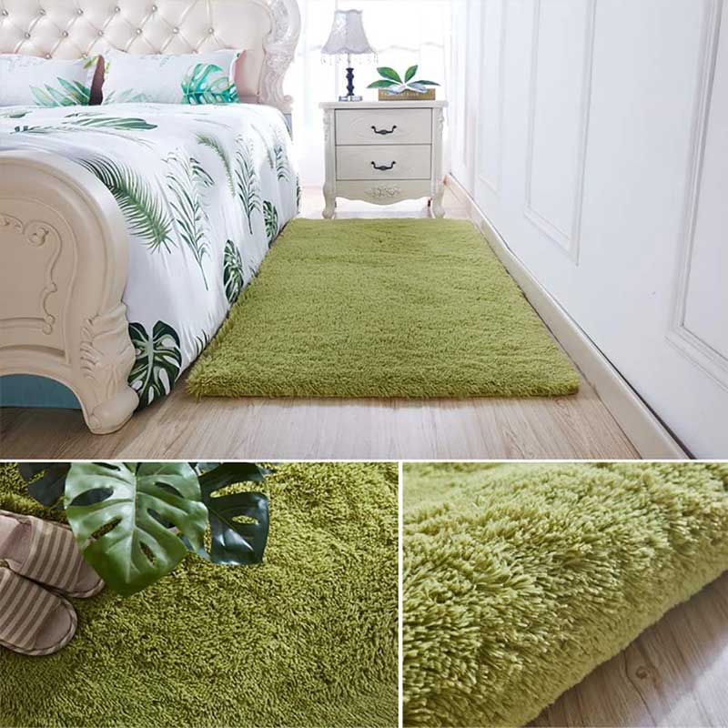 Dywan Shag do Salonu Jedwab Wełna Dywan Dom Sypialnia Łóżko Mata na Całą Podłogę Nordycka Sofa Mata Antypoślizgowa Prosty Styl Pluszowa Poduszka