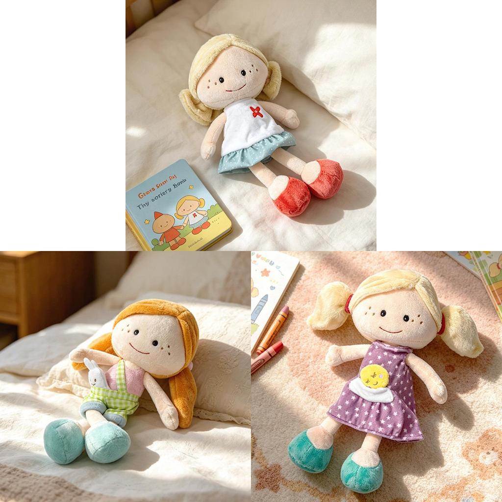 Plush Girl Doll With Dress For Kids Soft Toy Gift For Children