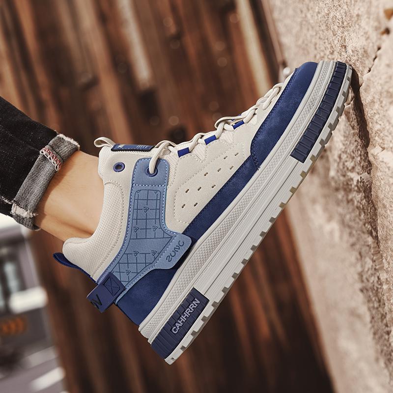Casual Shoes Men High Top Flat Comfortable Trendy Skate Shoes Non-slip Outdoor Sports Lace-up Walking Shoes for Men