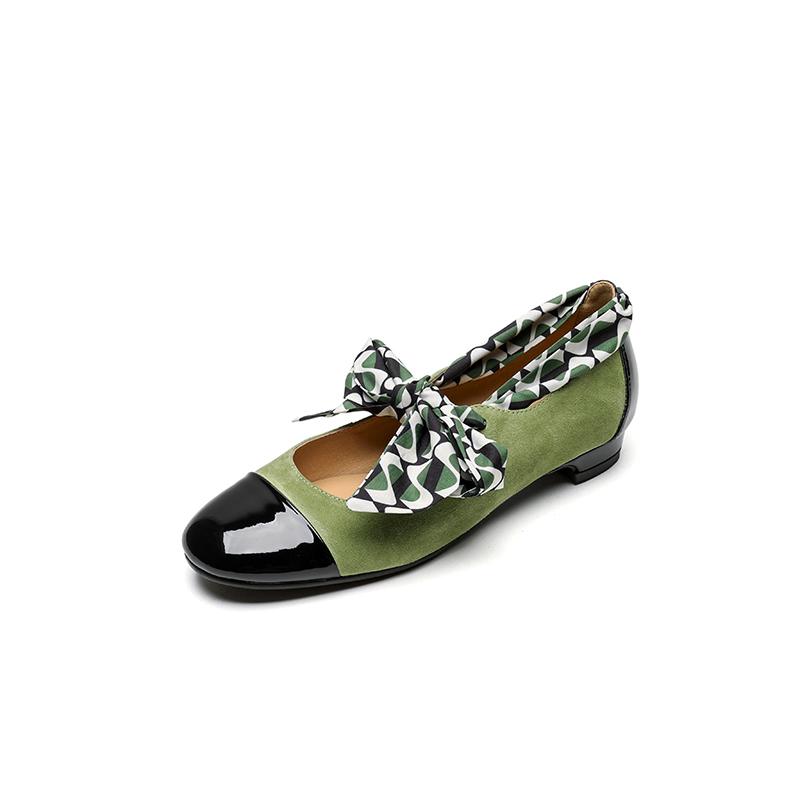 Fashion New Spring/Summer Women Pumps Shoes for Women Fashion Mixed Color Round Toe Mary Jane Shoes Breathable Low Heels Women Green