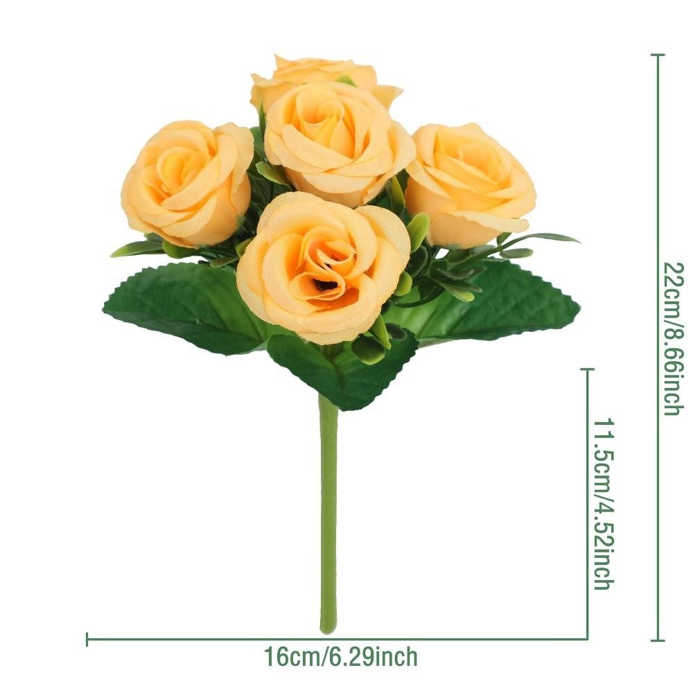 

Dyed Edged Artificial Pansy Flowers Silk Cloth Flower Bouquet Home Decoration Valentine s Day Gift 02-Yellow