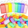 39Pcs Colorful Transparent Plastic Flap Key Labels - Reusable Double-Sided DIY Marking Tags | for Keychains, Airport/Hotel ZSY