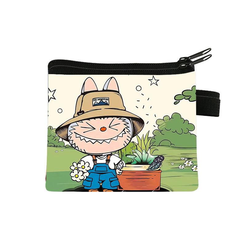 Labubu Coin Purse Printed The Monster Change Money Wallet Key Pouch Lipstick Bag