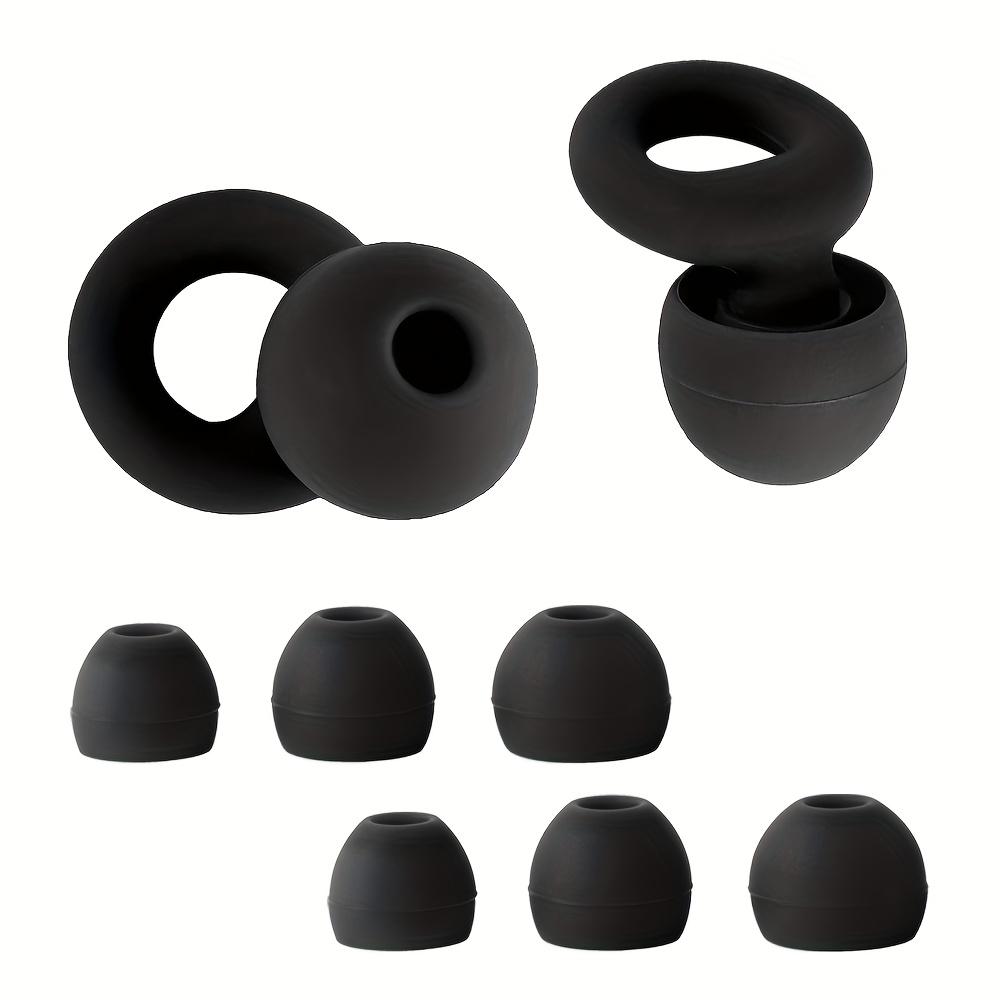 

Reusable silicone earplugs with a stylish design; soft and comfortable, ideal for sleeping, working, and traveling, чорний