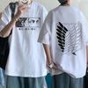 Attack on Titan Streetwear Męski T-shirt Eren Yeager Shingeki No Kyojin Anime Lato Bawełna Damskie Topy Koszulki Casual Wysoka Jakość
