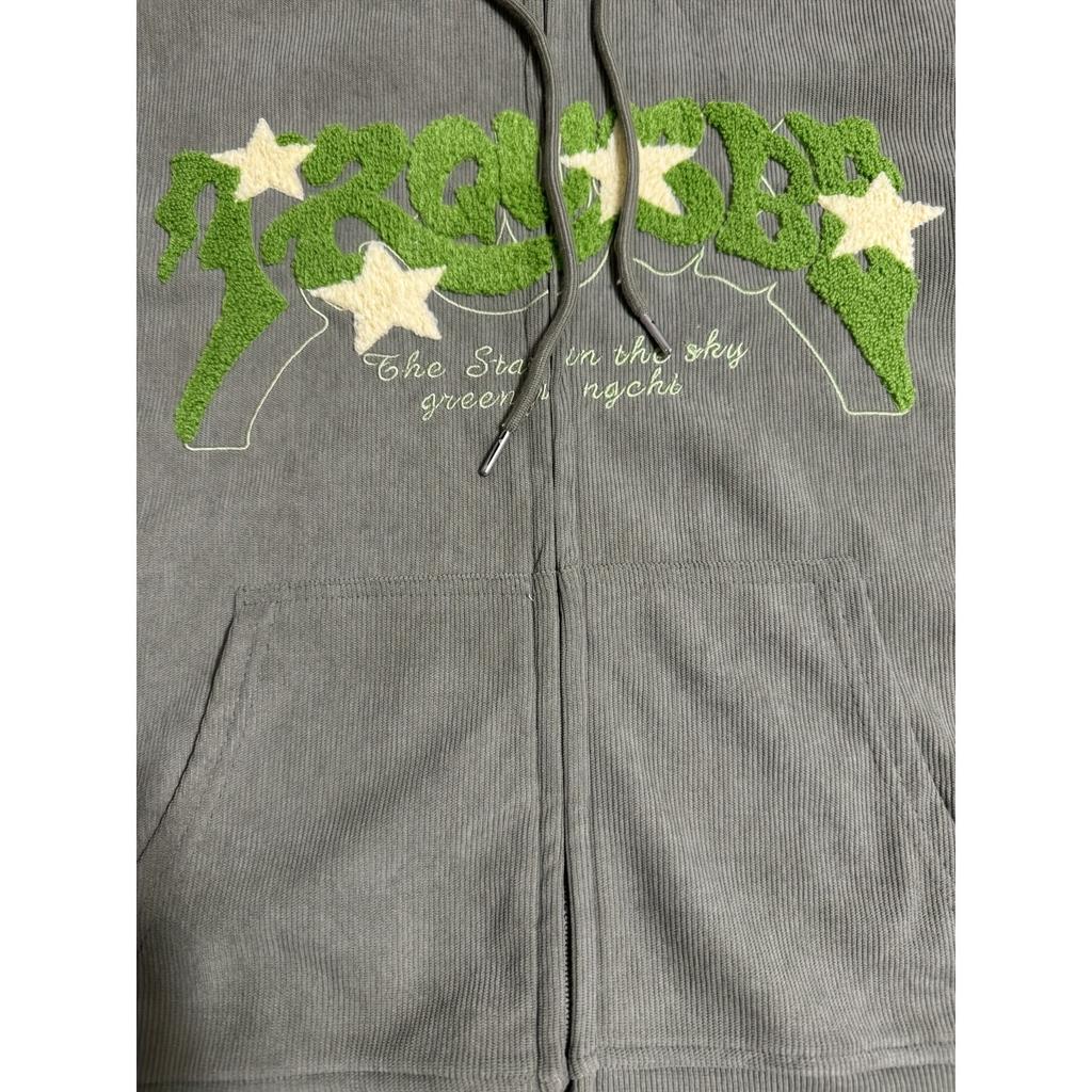 Star Corduroy Cardigan Jacket, Women's Spring and Autumn Loose Trendy Brand Street Hoodie