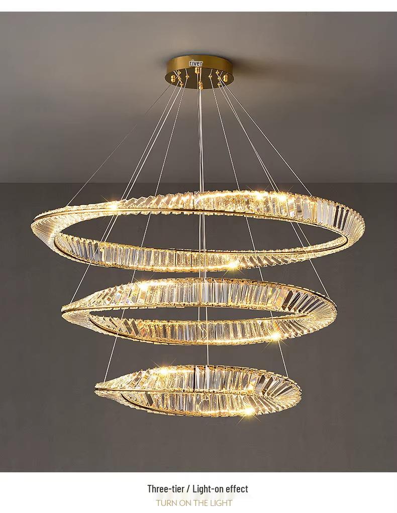 High-End Crystal Pendant Light for Living Room, Loft, Villa, Hotel, and Bedroom